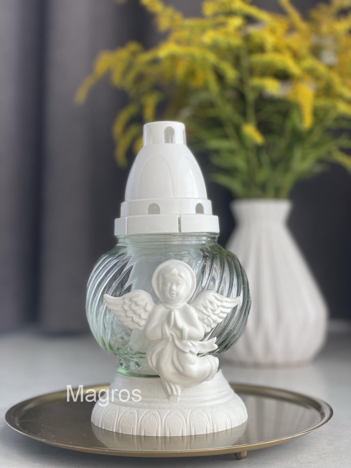 Свеча-лампада стеклянная K-10 Ангел