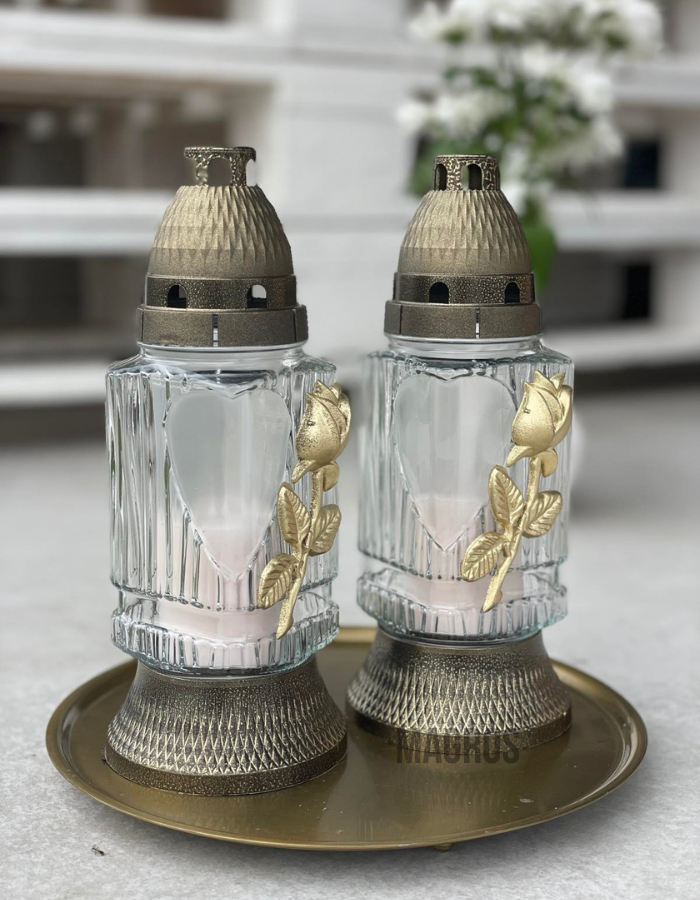 Лампада стеклянная со сменным вкладышем LS-8 белая