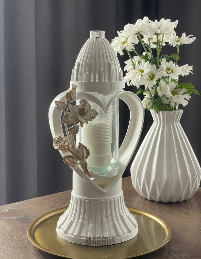 Лампада стеклянная SERDCE 3 D белая