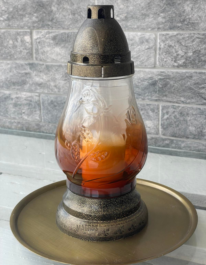 Свеча-лампада стеклянная Z-1 оранж