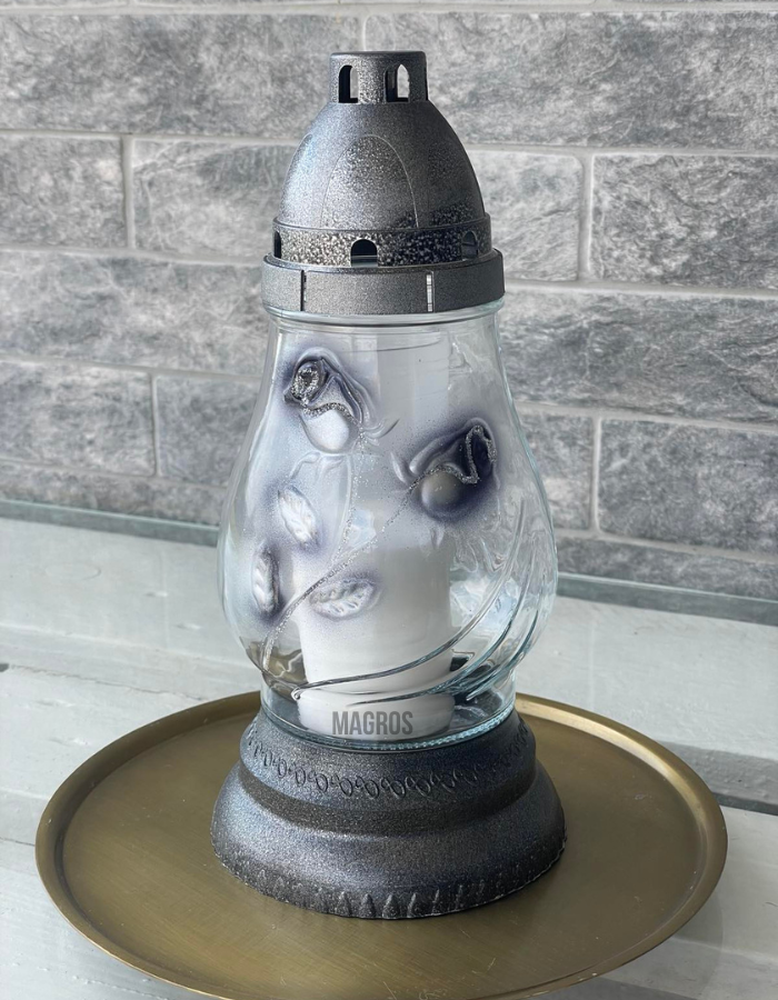 Свеча-лампада стеклянная Z-1 серая