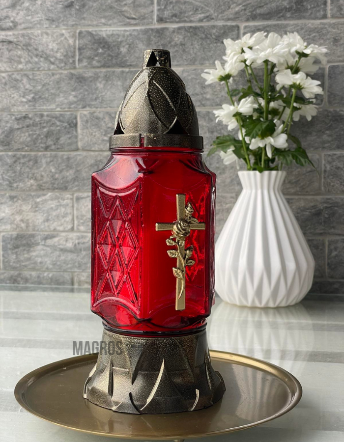 лампада стеклянная   LS-7 красная